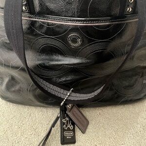 Vintage Black coach diaper bag